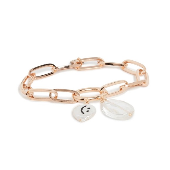 MAISON IREM 18K Vermeil Freshwater Cultured Pearl Chunky Smiley Bracelet - Picture 3 of 17